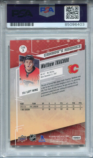 Matthew Tkachuk Autographed 2017 Upper Deck National Hockey Day Rookie Card (PSA)