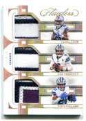 Dak Prescott/CeeDee Lamb/ Pollard 2023 Panini Flawless #TPDAL Patch Gold /25