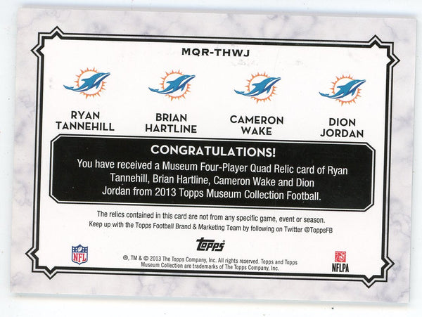 Ryan Tannehill/ Wake/ Hartline/ Jordan 2013 Topps Museum Quad Patch Relic #MQR-THWJ