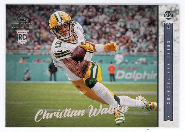 Christian Watson 2022 Panini Chronicles Luminance Rookie Card #222