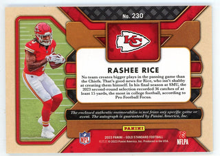 Rashee Rice 2023 Panini Gold Standard Autographed Patch Relic RC #230