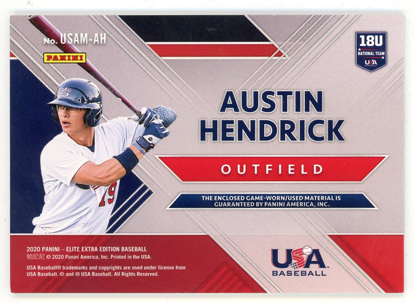 Austin Hendrick 2020 Panini Elite Extra Edition USA Material #USAM-AH