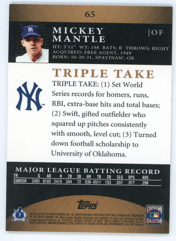 Micky Mantle 2010 Topps Triple Threads #65