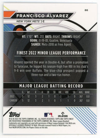 Francisco Alvarez 2023 Topps Finest #386 Card