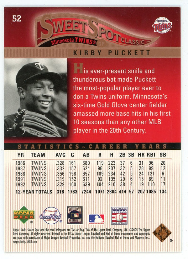 Kirby Puckett 2005 Upper Deck Sweet Spot #52