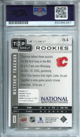 Matthew Tkachuk Autographed 2017 Upper Deck National Convention Rookie Card (PSA)