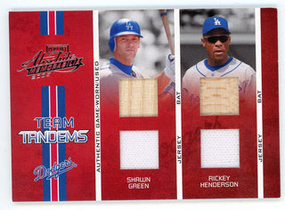 Rickey Henderson / Shawn Green 2005 Donruss Team Tandems Bat/Patch Relic #TT-72