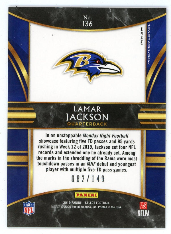 Lamar Jackson 2019 Panini Select Blue #136