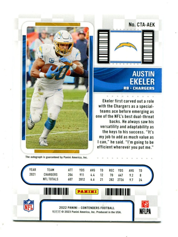 Austin Ekeler 2020 Panini Contenders #CTAAEK Autographed Card