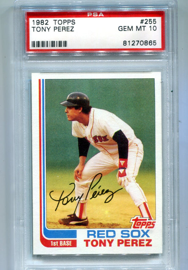 Tony Perez 1982 Topps #255 PSA GEM MT 10 Card