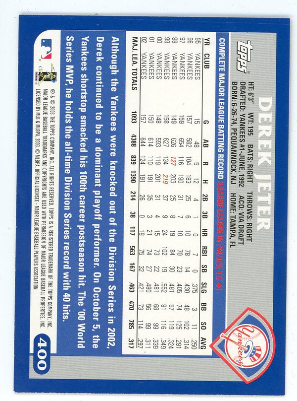 Derek Jeter 2003 Topps #400