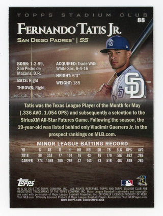 Fernando Tatis Jr 2019 Topps Stadium Club #88 Card