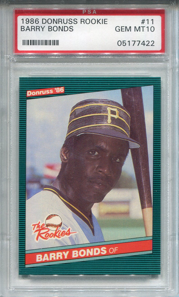 Barry Bonds 1986 Donruss Rookie Card #11 (PSA Gem Mint 10)