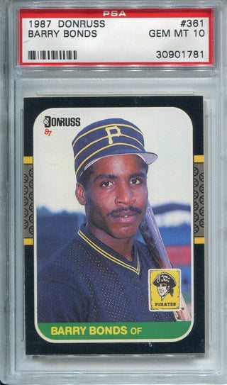 Barry Bonds 1987 Donruss Card #361 (PSA Gem Mint 10)