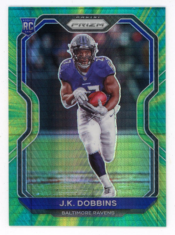 JK Dobbins 2020 Panini Prizm Green/Yellow #379