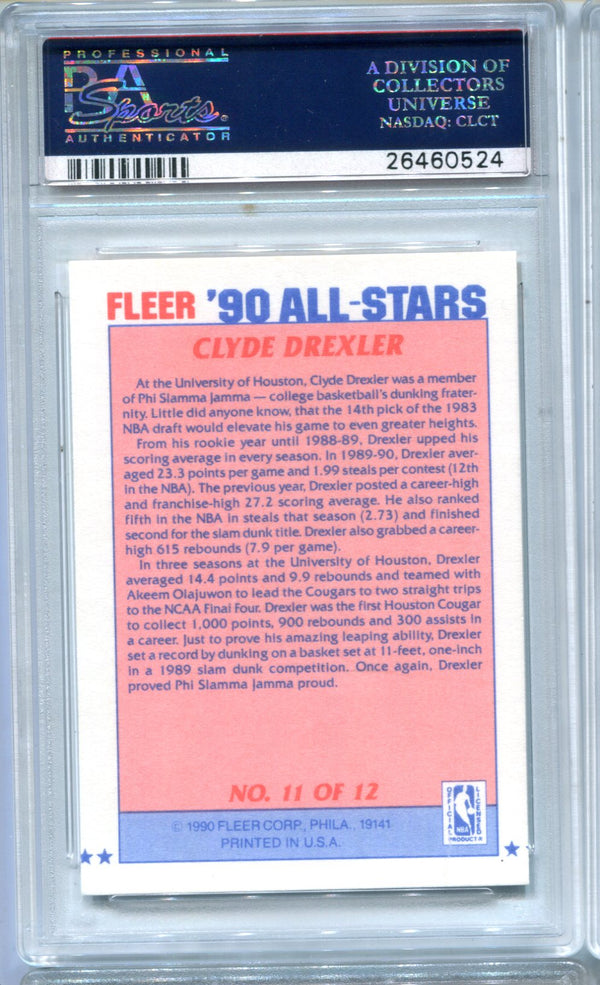 Clyde Drexler 1990 Fleer All-Stars #11 PSA 8 Card