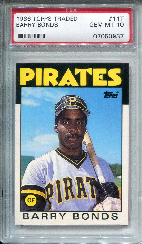 Barry Bonds 1986 Topps Traded Rookie Card #11T (PSA Gem Mint 10)