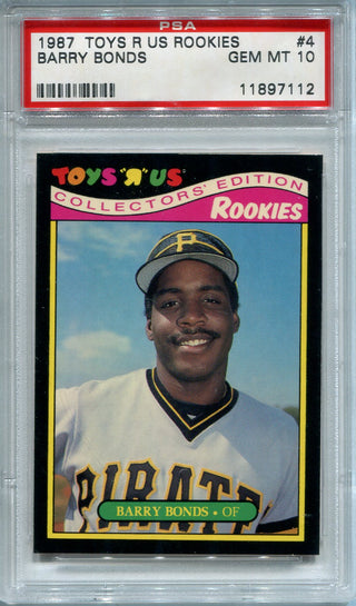 Barry Bonds 1987 Toys R Us Collectors' Edition Rookie Card #4 (PSA Gem Mint 10)