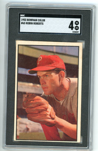 Robin Roberts 1953 Bowman Color #65 SGC 4