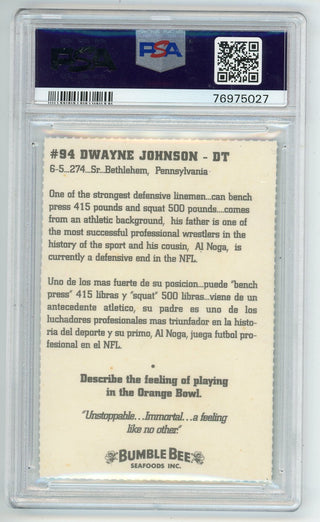 Dwayne Johnson 1994 Miami Bumble Bee Perforated PSA 6