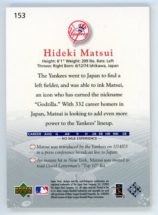 Hideki Matsui 2003 Upper Deck Game Face #153