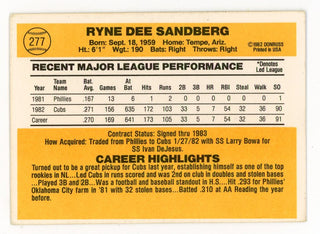 Ryne Sandberg 1983 Donruss #277 Card