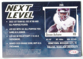 De’Von Achane 2023 Sage Next Level Rookie Card #200