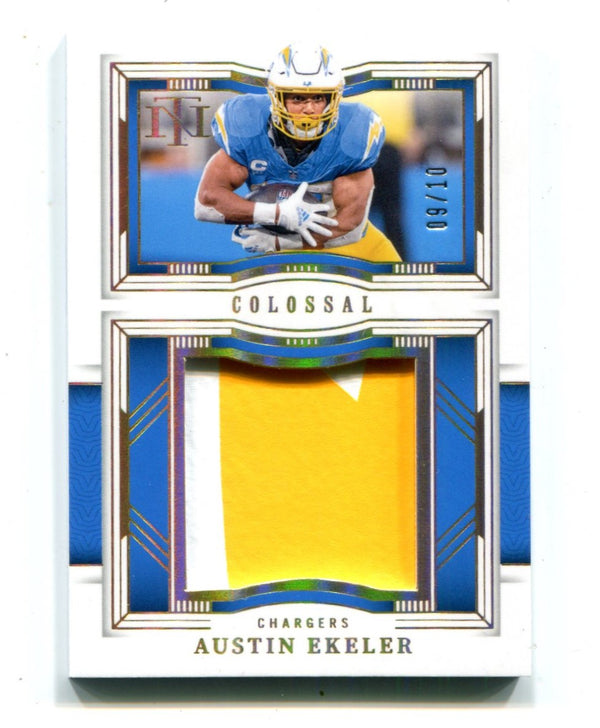 Austin Ekeler 2020 Panini National Treasures Colossal Jersey Card /10 #CMTAER