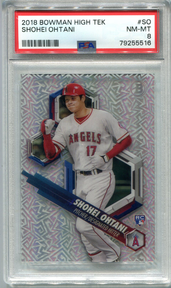 Shohei Ohtani 2018 Bowman High Tek #SO PSA 8 Card