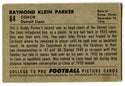 Raymon Klein Parker  1951 Bowman Football #84 Card