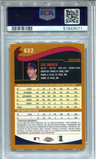 Joe Mauer 2002 Topps Chrome #622 PSA 10