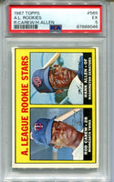 Rod Carew/Hank Allen 1967 A.L Rookies Topps #569 PSA EX 5