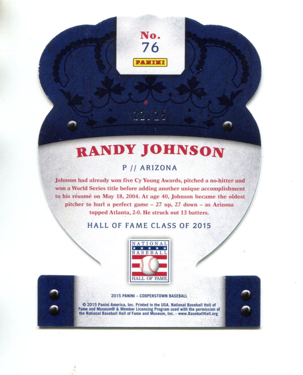 Randy Johnson 2015 Panini Crown Royale Blue Die-Cut #76 Card /25