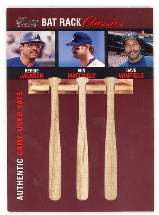 Reggie Jackson/ Don Mattingly/ Dave Winfield 2003 Fleer Flair Greats Bat Rack