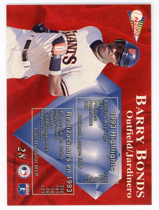 Barry Bonds 1994 Pacific Card #28