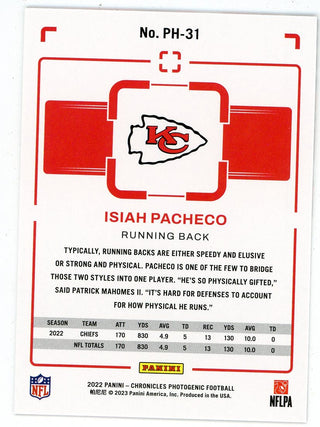 Isiah Pacheco 2022 Panini Chronicles Photogenic #PH-31