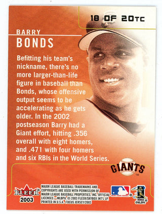 Barry Bonds 2003 Fleer Team Colors