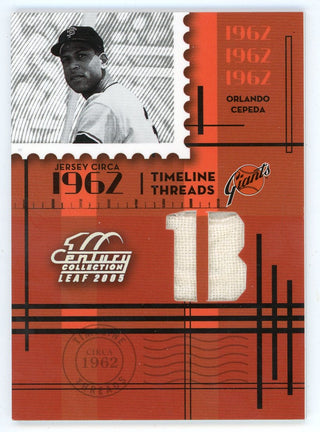 Orlando Cepeda 2005 Leaf Century Collection Timeline Threads Patch Relic #TT-6