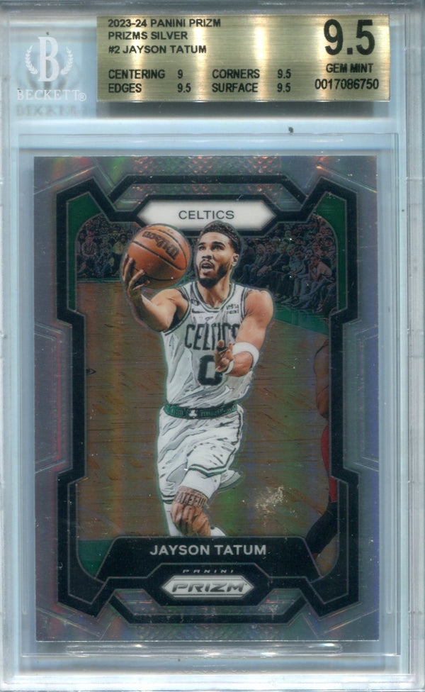 Jayson Tatum 2023-24 Panini Prizm Silver #2 BGS 9.5 Card