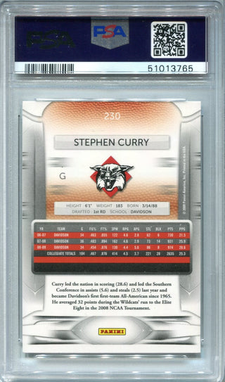 Steph Curry 2009 Panini Prestige #230 PSA Mint 9 Card