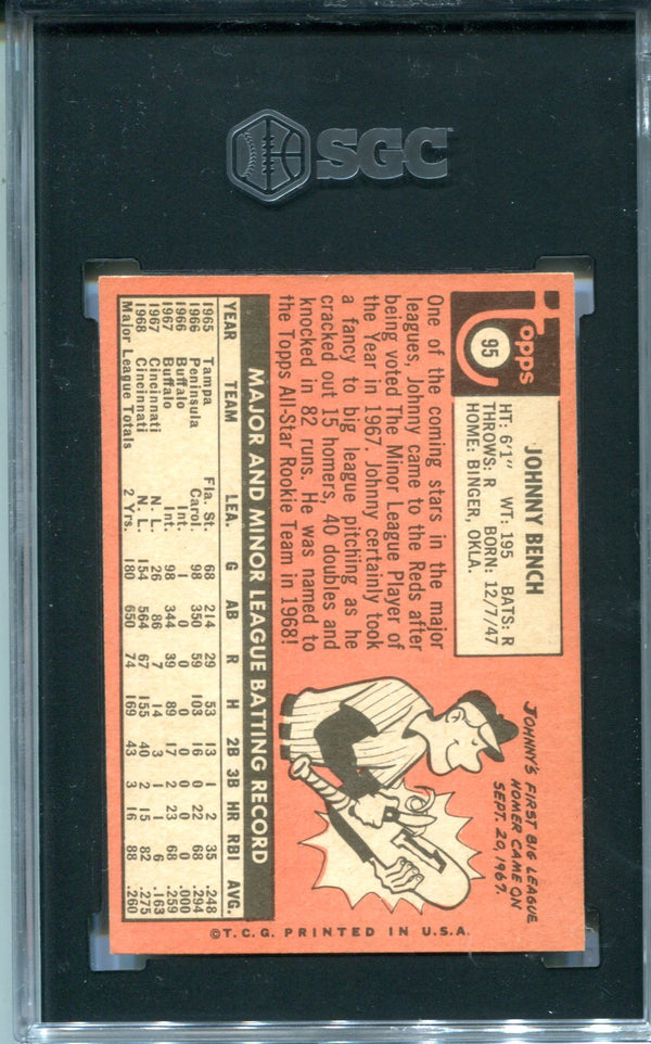 Johnny Bench 1969 Topps #95 SGC 6.5 Card