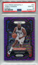 James Harden 2023 Panini Prizm Purple Monopoly #67 PSA 10 Card