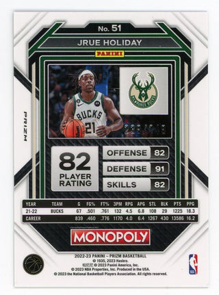 Jrue Holiday 2023 Panini Bronze Prizm #51 Card