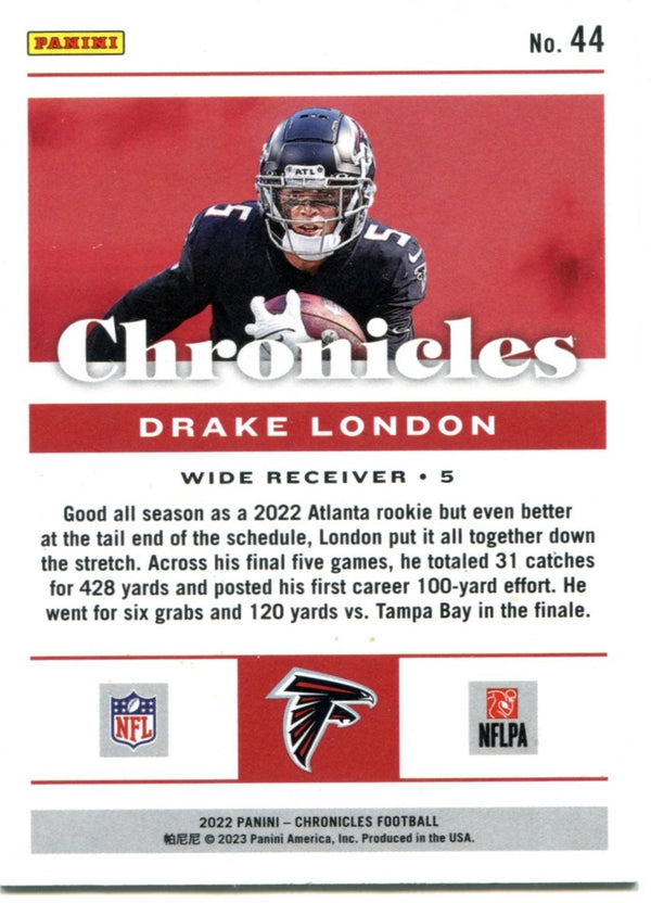 Drake London 2022 Panini Chronicles Black RC #44 2/25