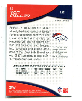 Von Miller 2011 Topps #28 Refractor Card