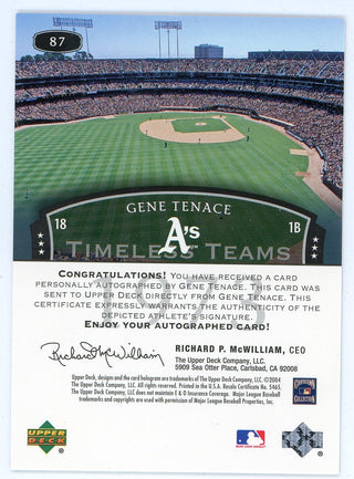 Gene Tenace Autographed 2004 Upper Deck Timeless Teams #87