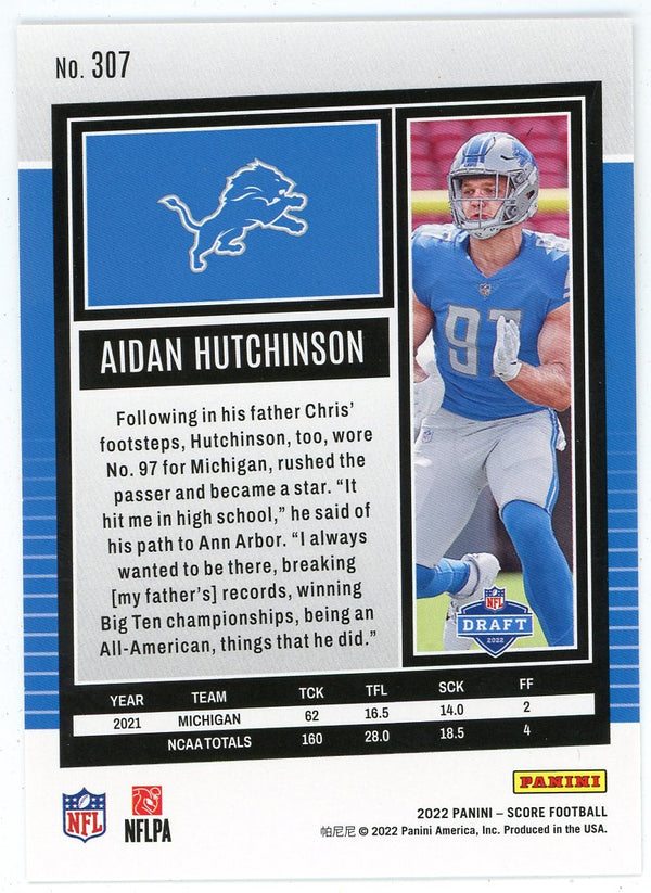 Aidan Hutchinson 2022 Panini Chronicles Score #307