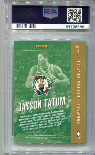 Jayson Tatum 2017 Panini Prestige #3 PSA 9 Card