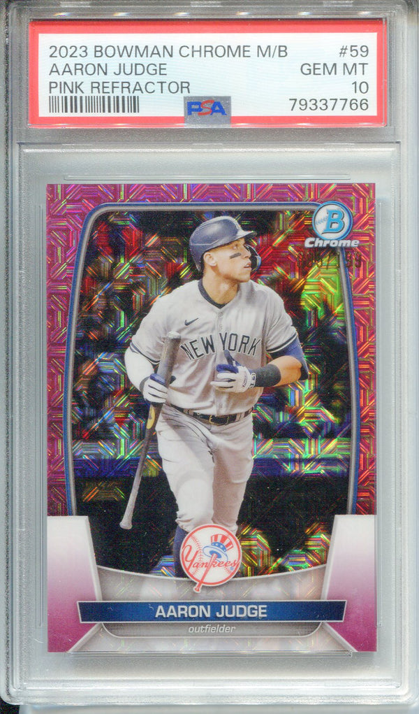 Aaron Judge 2023 Bowman Chrome Mega Box Pink Refractor #59 (PSA 10)