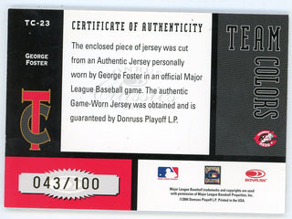 George Foster 2004 Donruss Classics Team Colors Patch Relic #TC-23